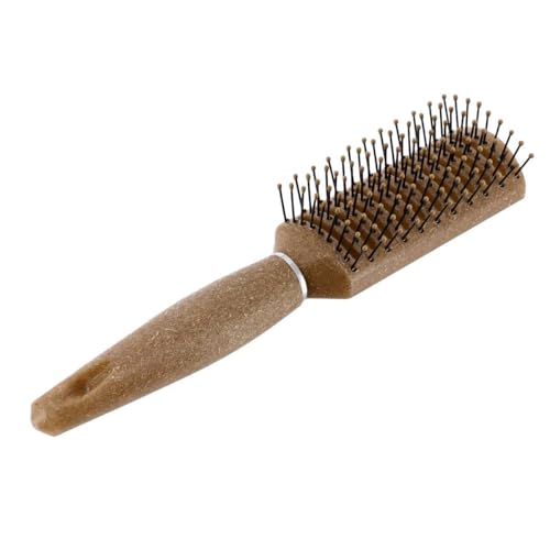 Tendance - Brosse a cheveux plate pp et fibre de coco rectangulaire- naturel