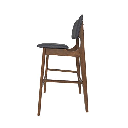 Christopher Knight Home Luella 42" Wooden Bar Chair with Fabric Seats (Set of 2), Charcoal and Walnut Finish by Christopher Knight Home - Image 8