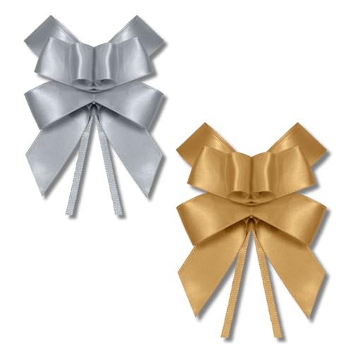 Laço Fácil De Cetim Prata E Dourado 10 Unidades - Progresso