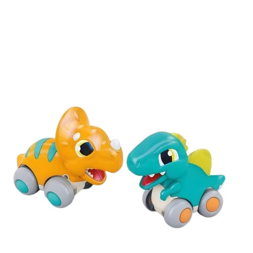 GRAPHENE Push & Go Dinosaur Car Toy for Babies 2+ Years, Hand Powered Dino Cars, Mini Push & Go Vehicle, Toys for Boys & Girls, Birthday Gift forToddlers & Kids - Pack of 2 with Random Designs