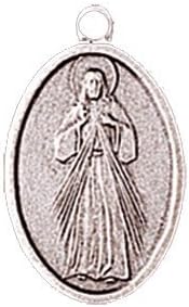 rosarybeads2uSt Saint Divine Mercy Silver coloured Metal Charm Medal Pendant, Chain & Box