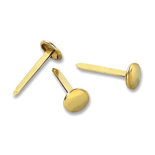 ACCO Brass Paper Fasteners, 1", Plated, 1 Case, 10 Boxes/Case, 100 Fasteners/Box (A7071710CS)