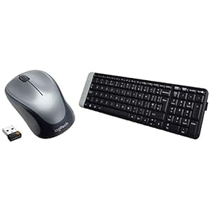 Logitech M235 USB Wireless Keyboard and Mouse Set for Windows and Mac, Grey