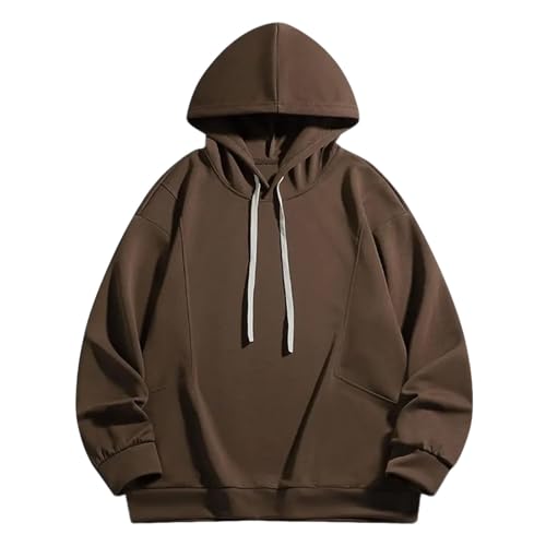 Cute Plain Hoodies for Men Lightweight Fleece Solid Color Hooded Sweatshirt Pullover Long Sleeve Basic Fall Outfits