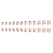 24 Pcs Valentines Press on Nails Short Fake Nails Nude Pink False Nails French Nails with Heart Designs Glossy Full Cover Square Nails Stick on Nails Reusable Nails for Women Girls Valentines Nails