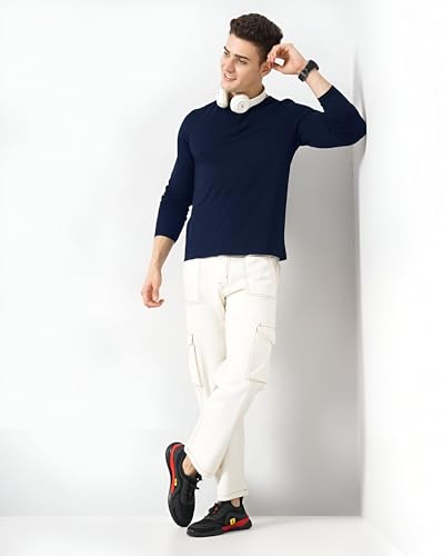Image of LAZYCHUNKS Luxury Men's Full Sleeve Henley T-Shirt - Soft, Breathable, Stylish (Men's Henley T-Shirt), Great for Party and Casual wear