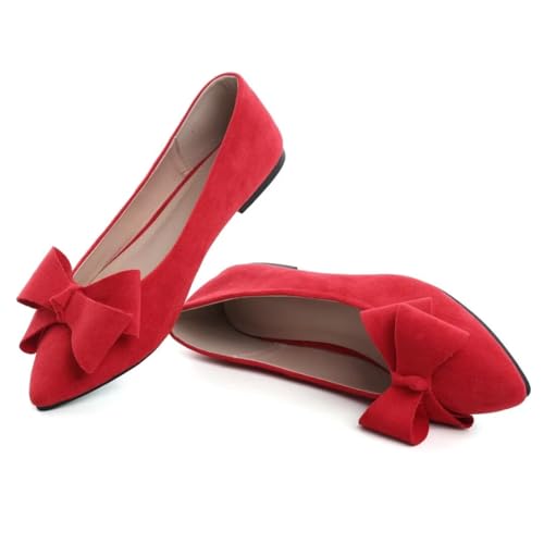 Image of TN TANGNEST Flats Shoes Women Comfort Casual Loafers | Classic Pointed Toe Bowknot Flats Cute Slip On Flats, Wear to Work Travel Walk