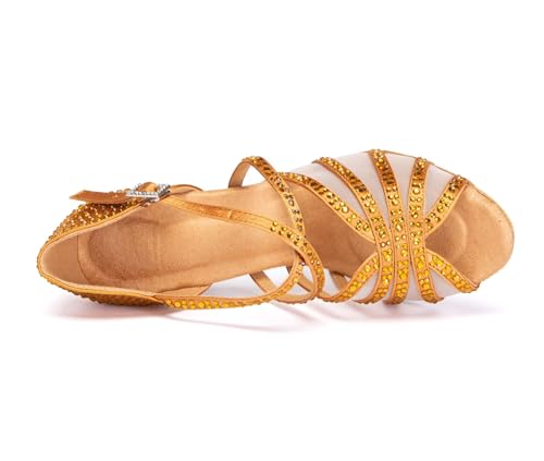 Minishion Womens Rhinestones Dancing Sandals Elegant Mesh Wedding Prom Shoes4