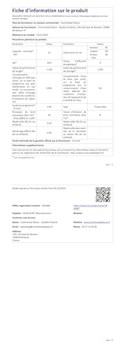 Lave-vaisselle pose libre CONTINENTAL EDISON - 15 couverts - Largeur 59,8 cm - Classe D - moteur induction - 39 dB - Silver