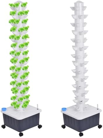 Vertical Hydroponic Grow Tower, 14-Layer 70 Slots Indoor Garden T...