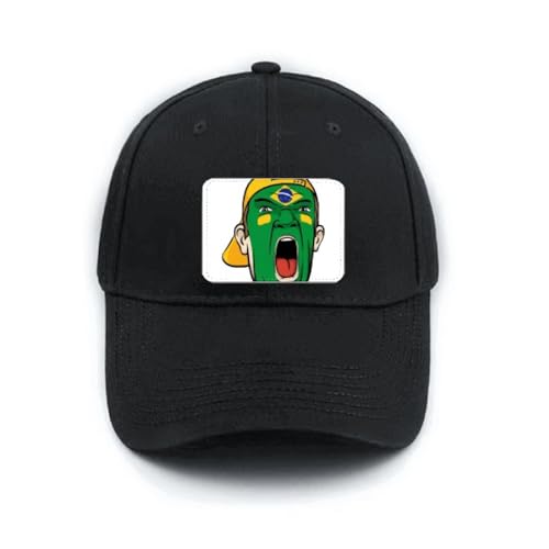 Casquette de baseball noire Brésil visière courbée et chapeau soleil