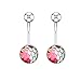 WANGJINQIAO 1 PC Ryba Skala Brzuch Pierścienie 14g Sexy Girl Bar Pępki Piercing Okrągłe Kolczyki Brzuch Biżuteria dla kobiet belly ring (Color : Red)