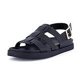 Picture of CUSHIONAIRE Women's Ego fisherman footbed sandal with +Comfort, Wide Widths Available, Black 6