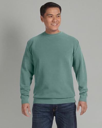 Comfort Colors Men Crewneck Sweatshirt, Style 1566 Light Green2