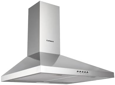 Corberó - Campana Decorativa Pirámide | KURAMATHI400FNX | 60 cm | Caudal 409 m³/h | Motor Inverter 65W | 3 Velocidades | 2 Filtros de Aluminio | Filtro de Carbón | E.Energética A | Inox