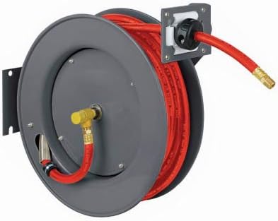 FRITA INC AR801 Master Mechanic White Rubber Air Hose Reel with Steel Bracket, 3/8-inch x 50-feet