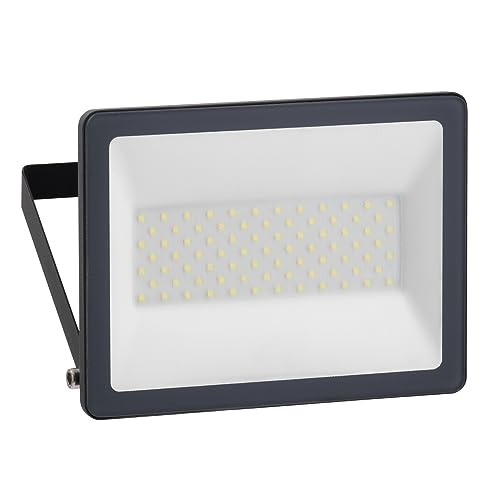 Schneider Electric Mureva LED Strahler, Sicherheitsbeleuchtung, 50W, 5000 LM, 4000K Kaltweiß Fluchtlicht, IP65 wasserdicht, einsetzbar für Innen-und Außenreich, dunkelgrau, Artikelnummer IMT47212