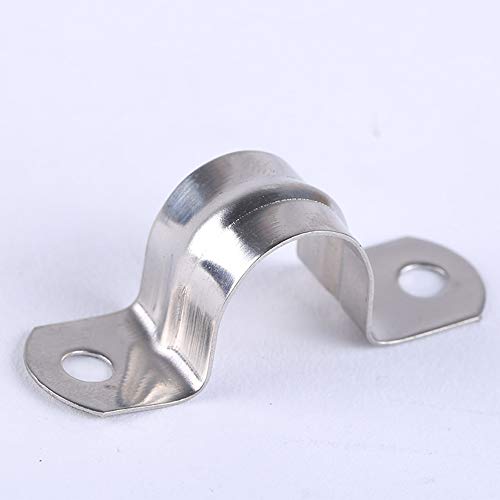 30 Pack M40 (1-1/2\") Stainless Steel Rigid Pipe Strap, Heavy Duty Pipe Fasten Holder, with 2 Holes Cable U Bracket Clamp Hanger (1.57\") - Thumbnail 7