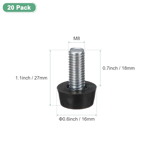 Image of M METERXITY 20 Pack Furniture Feet M8 Thread Adjustable 6600LBS Black