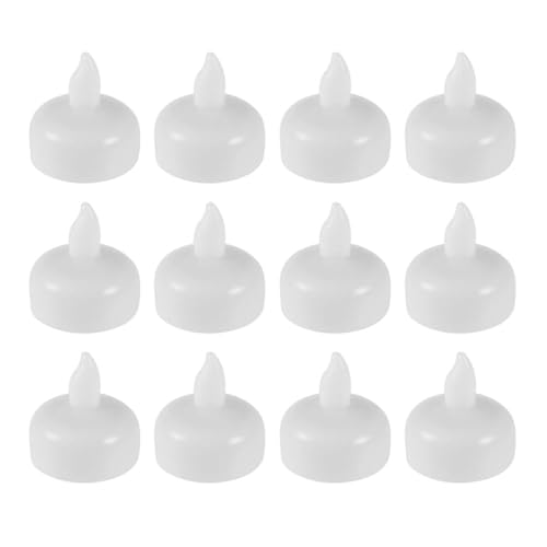Velas flotantes LED impermeables sin llama luces de té sumergibles para piscina amarillas 12 pcs