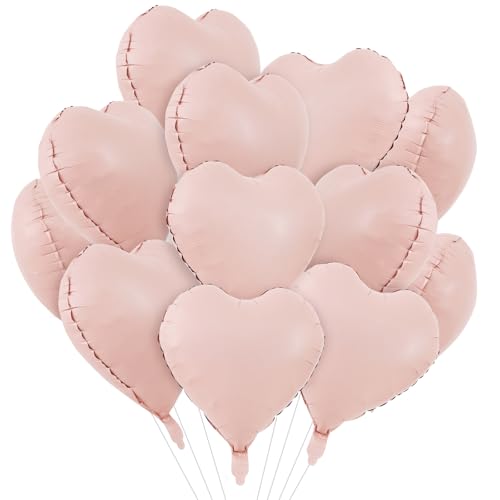 Ballons rose pastel en cœur aluminium Mylar résistant pour arche de mariage