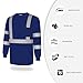 TCCFCCT High Visibility Shirts for Men Women Class 3 Hi Vis Long Sleeve Shirts for Men Construction, Reflective Safety Work Shirts, Meet ANSI, LC-Blue L