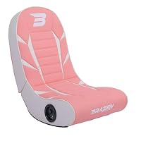 BraZen Python Kids Gaming Chair For Kids Foldable Floor Rocker Bluetooth Compatible Two Audio Speakers Video Games Chairs Junior Foldable Floor Rocker - Pink