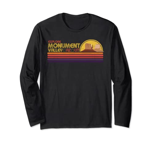 Explore Monument Valley Tshirt AZ UT Vintage Stripes Tourist Long Sleeve T-Shirt
