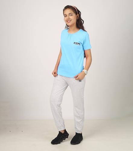 Image of KYDA KIDS Girls White T-Shirt 100% Cotton Antibacterial | Half Sleeve Round Neck | Plain White School Uniform T-Shirt | Soft Breathable Summer Wear Kids