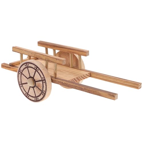 Didiseaon Modelo de carro miniatura de madeira vintage para decoração de jardim e paisagem carrinho de quinta miniatura realista para colecionadores e decoração de secretária