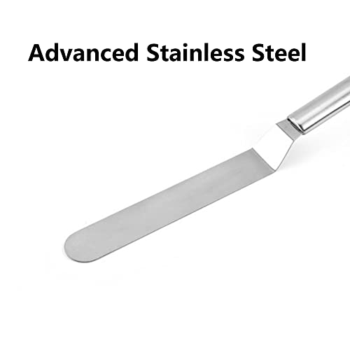 Stainless Steel Angled Cake Icing Spatula, Offset Spatula Icing Tool for Cupcake Cakes Decorating Smoothing Icing, Frosting Pastries - Image 3