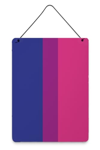 Caroline's Treasures CK8011DS1216 Bisexual Pride Wall or Door Hanging Prints Aluminum Metal Sign Kitchen Wall Bar Bathroom Plaque Home Decor Front Door Plaque, 12x16, Multicolor