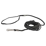 duvoplus, Führleine für Katzen, 3 m/6 mm, Schwarz, mehr Freiheit beim Spazierengehen, einfach zu befestigen Dank Befestigungsclip, extra lang für mehr Komfort beim Spaziergang, Outdoor-Qualität