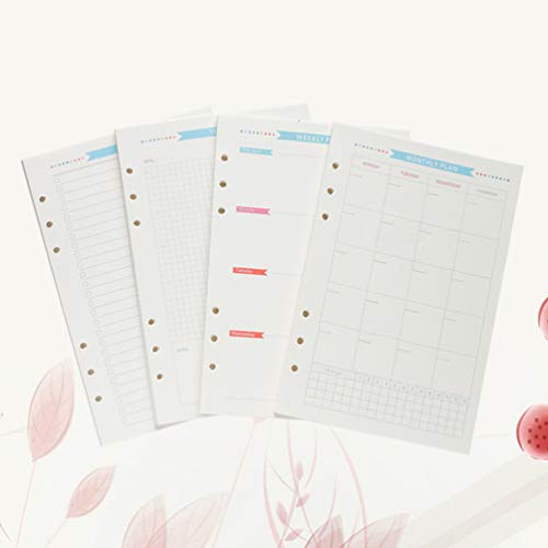 NUOBESTY Papel de refil A6, 6 anéis, refil de papel para fichário, inserções para caderno, folhas so