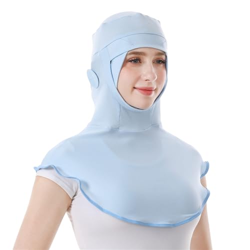Obotsnoi Protective Cotton Hooded Hat with Neck Cover Industrial for Workshop Outdoor Use Industrial Protective Headwear Light Blue
