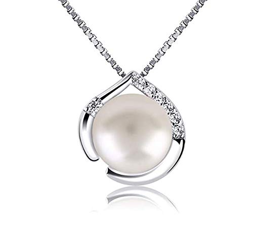 Stayoung Women's 925 Sterling Silver Pearl Necklace with Original Chain 45 cm Length Box Includes (Pearl Necklace)