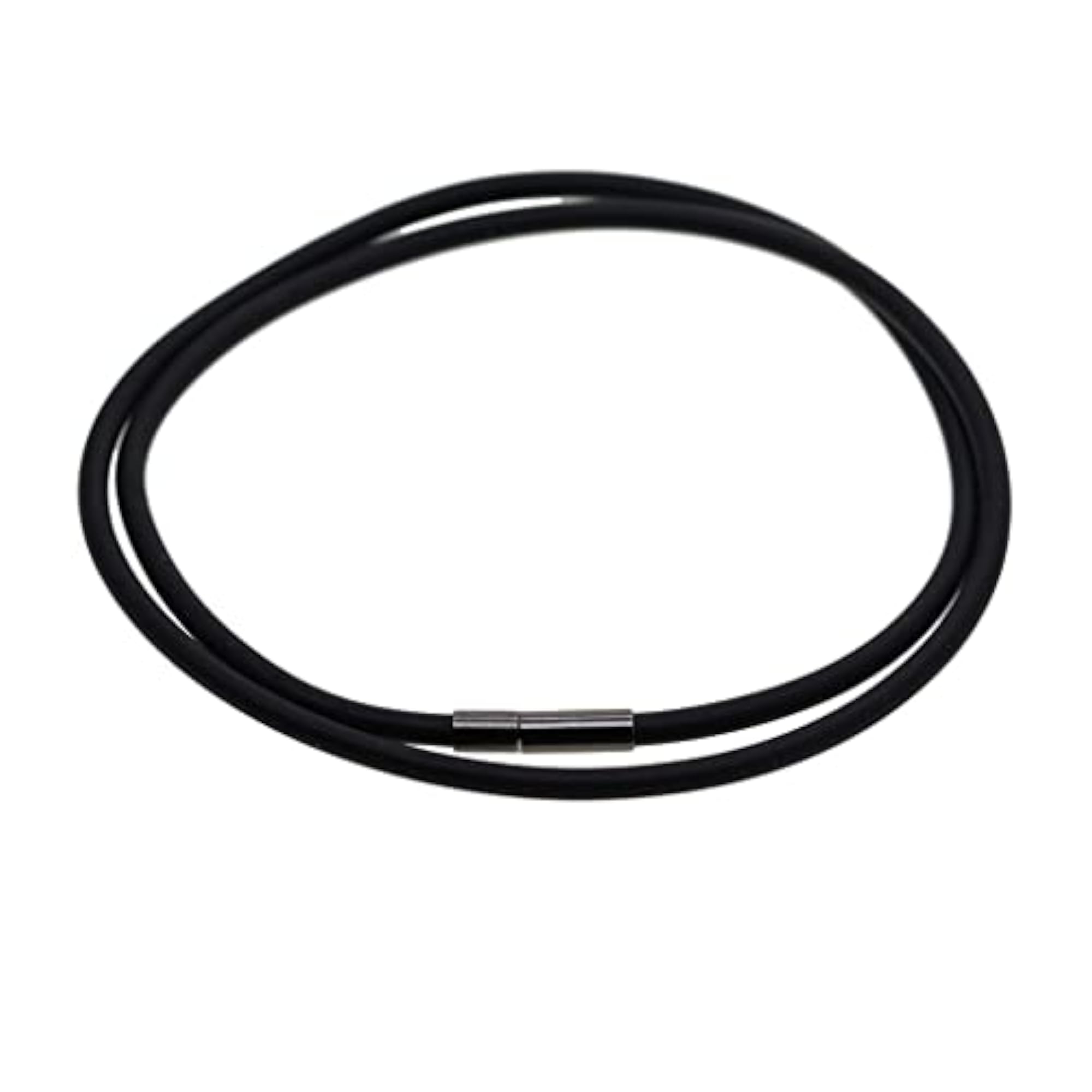 Black Rubber Necklace Rope Chain with Copper Clasp