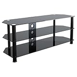 AVF Transitional Steel and Glass TV Stand for 39' to 60' TVs in Black