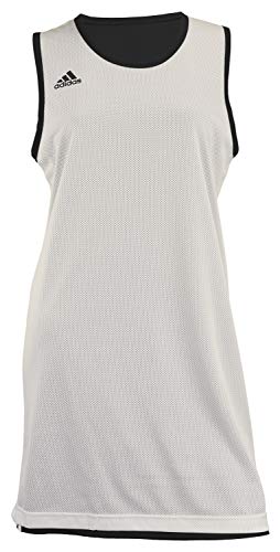 Camisa feminina de basquete Adidas reversível, Esportivo, Preto, Small