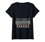 Mujer Retro Puerto Armuelles Panamá Camiseta Cuello V