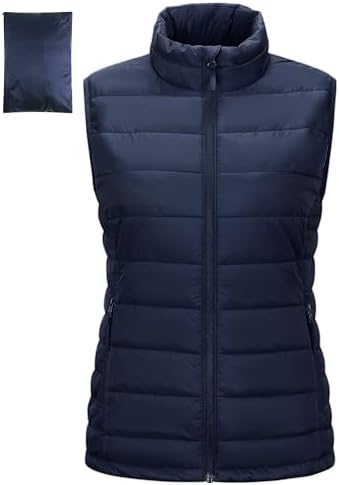 Outdoor Ventures Damen Steppweste Packbare Leichte Übergangswesten | Warm, 3 Taschen, Wasserabweisend, Winddicht, Sportweste, Fahrradweste, Bodywarmer für Reisen Wandern Radfahren