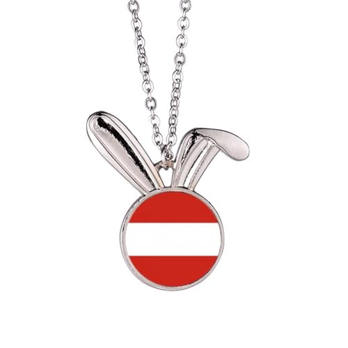 Collier lapin drapeau autrichien à porter au quotidien pour un style unique