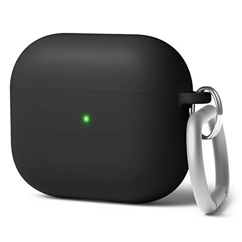 elago Liquid Hybrid Case with Keychain Compatible with AirPods 3 Case Cover - Triple Layer Structure Protection (Black)