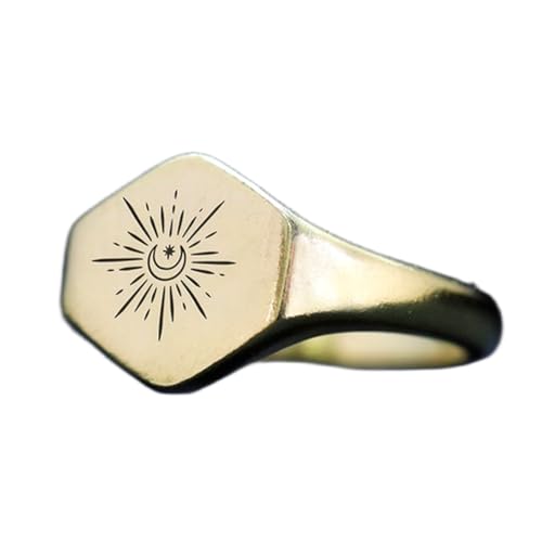 Bague lune hypoallergénique en argent plaqué or pour éviter les allergies