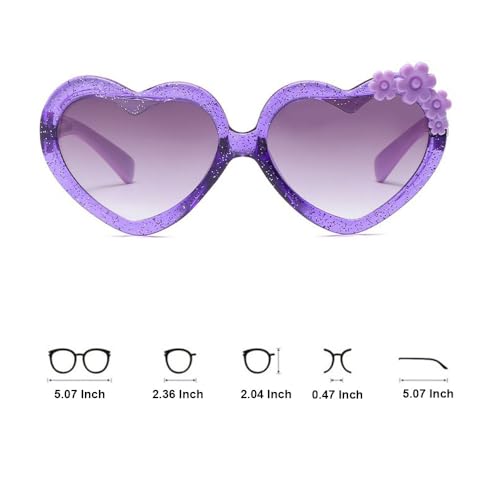 Image of Ridering 3Pcs Toddle Kids Heart sunglasses,Girl Cute Flower Sunglasses UV400 Protection Fit For Toddler Age 2-4 Sunglasses