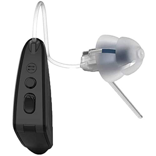 Hearing Amplifier, Digital Hearing Aid Personal Sound Amplifiers with Noise Reduction Fit Both Ears for Adults and Seniors, Black Hearing Aid Cleaning Kit Included and Battery Left Ear