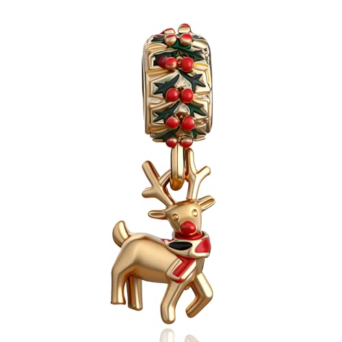 Image of Christmas Elf Deer Gingerbread Man Penguin Sweet Candy Charm for Pandora Bracelet