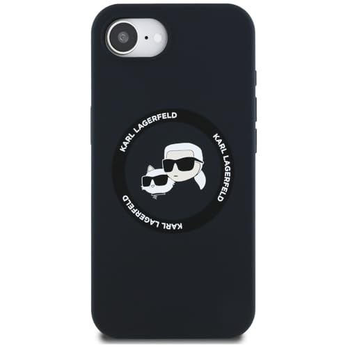 Coque silicone Karl Lagerfeld iPhone 16e noire compatible MagSafe - 3
