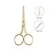 LIVINGO Professional Nose Hair Scissors, Multi-purpose Stainless Steel Rounded Tip Straight Blade, Facial Hair Beard Eyebrows Ear Trimming Beauty Grooming Tool for Men & Women, 3.5” Gold