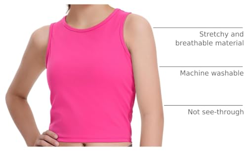 Image of HASMES Girls Athletic Tank Tops Sleeveless Basic Dance Crop Tops for Kids